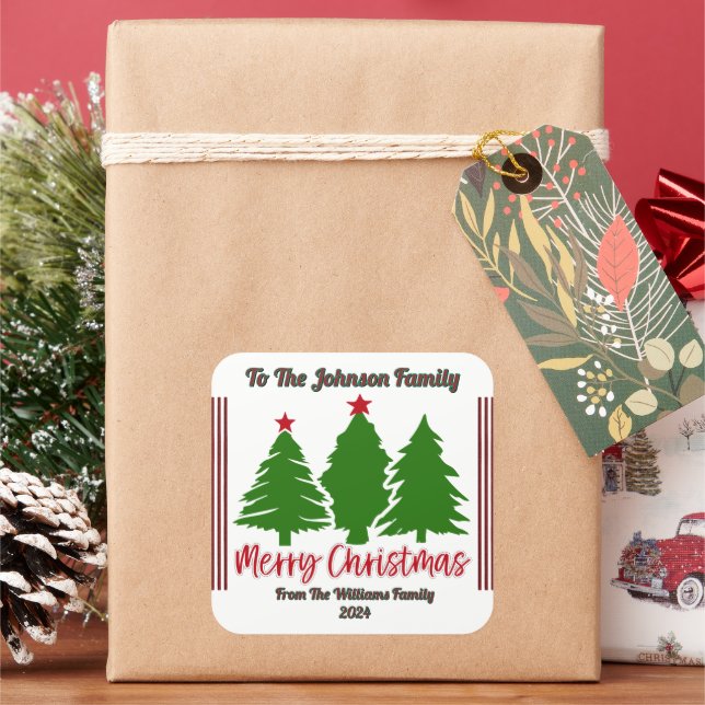 Carré Sticker de Noël Festif joyeux (vacances)