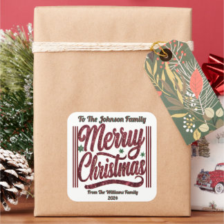 Carré Sticker de Noël joyeux