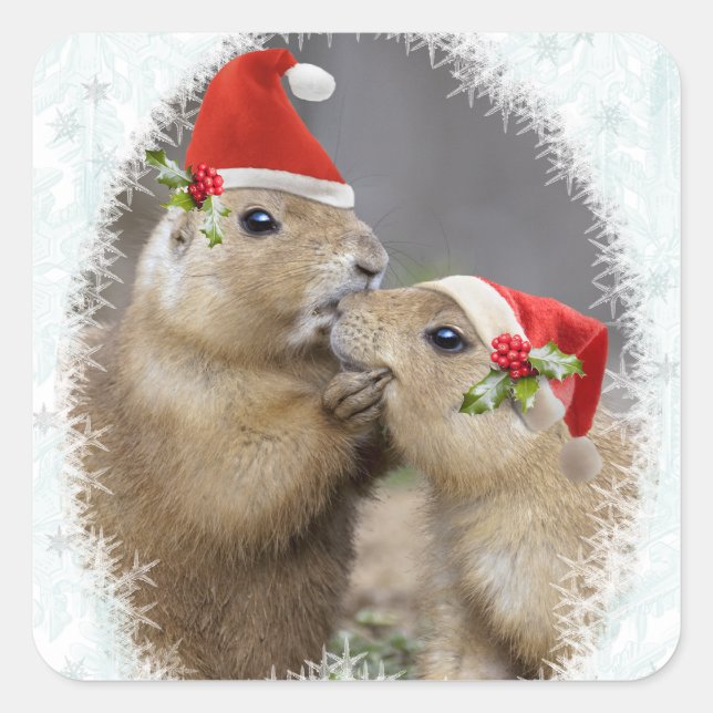 Carré Sticker de Noël Kiss (Devant)