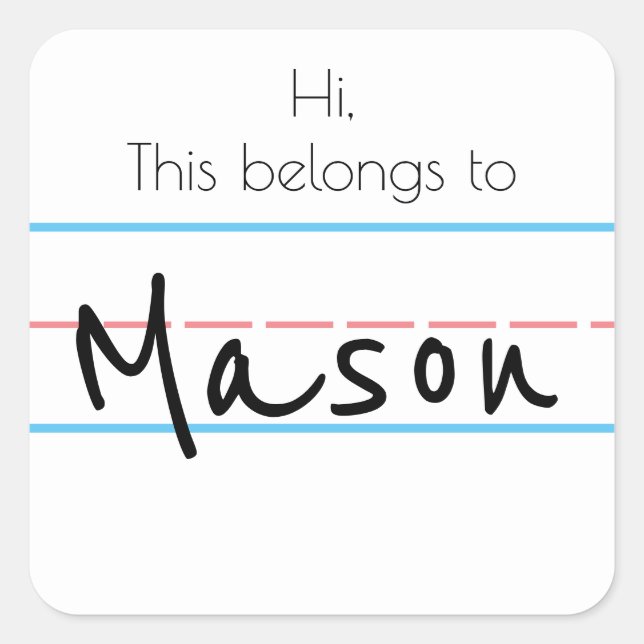 Carré Sticker de nom (Devant)