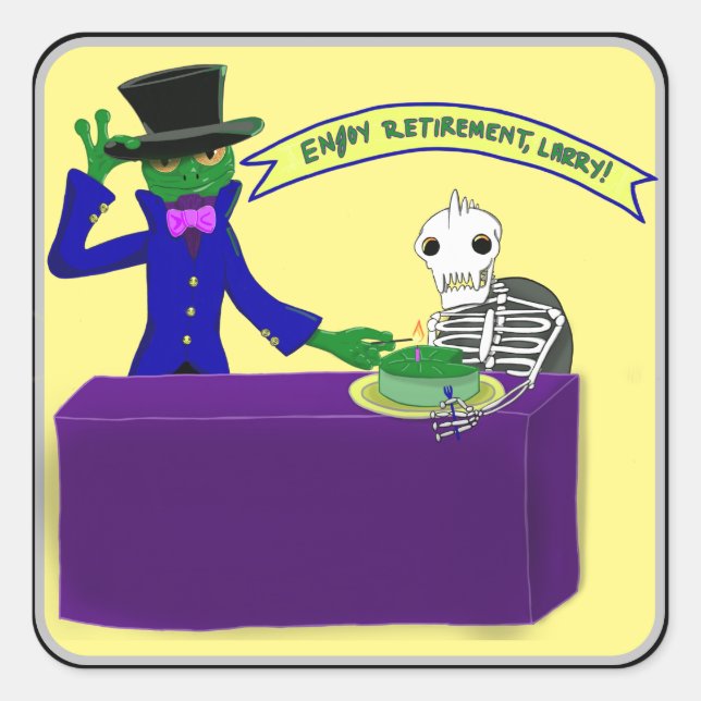 Carré Sticker de retrait de la grenouille (Devant)