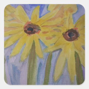 Carré Sticker de tournesol jaune d'été