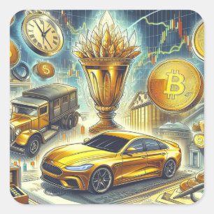 Carré Sticker de trading stock