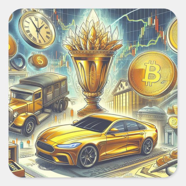 Carré Sticker de trading stock (Devant)