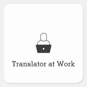 Carré Sticker de traducteur au travail