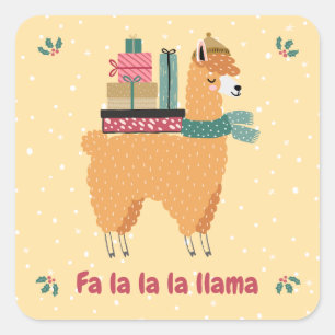 Carré Sticker de vacances Fa la la Llama