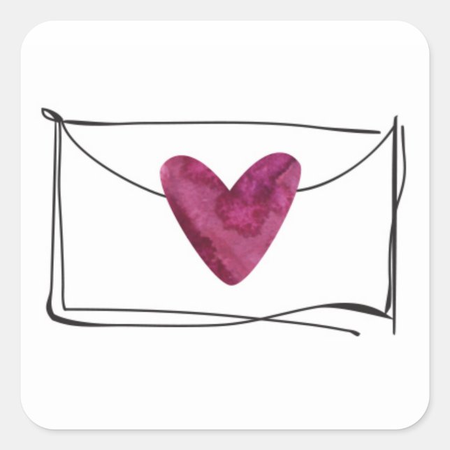 Carré Sticker d'enveloppe aquarelle (Devant)