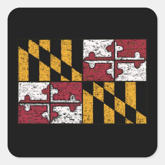 Carré Sticker Distressed State du Maryland (Devant)