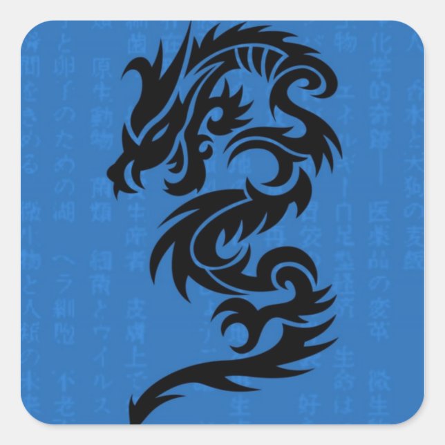 Carré Sticker Dragon Bleu (Devant)