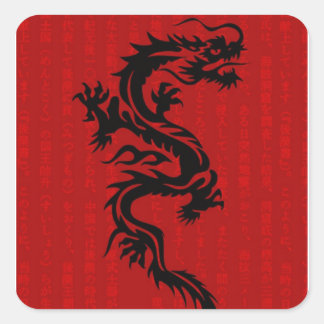 Carré Sticker Dragon Rouge