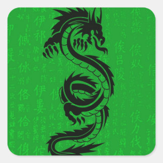 Carré Sticker Dragon Vert