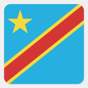 Carré Sticker Drapeau Congo-Kinshasa