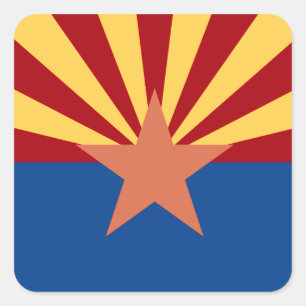 Carré Sticker Drapeau de l'État de l'Arizona