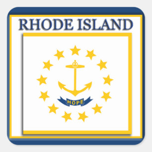 Carré Sticker du drapeau de l'État de Rhode Island