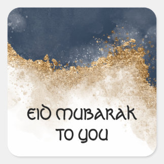 Carré Sticker EID MUBARAK customisé, COULEUR D'EAU MODER