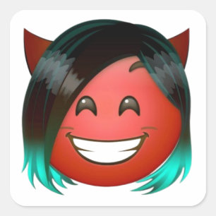 Carré : Sticker Emoji Diable Ludique