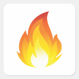Carré Sticker Emoji flamme