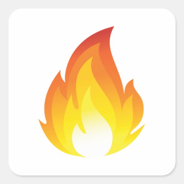 Carré Sticker Emoji flamme (Devant)