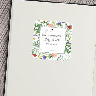 Carré Sticker en boîte pour Baby shower abeille et Fleur