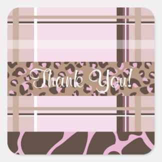 Carré Sticker en Merci Leopard, Giraffe et Plaid