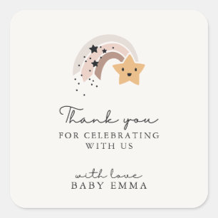 Carré Sticker en Merci Star de tournage souriant