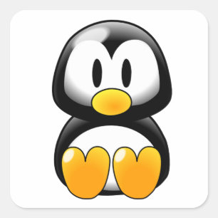 Carré Sticker en pingouin pour bébé mignon