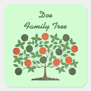 Carré Sticker Family Tree Généalogie Scrapbooking Craft