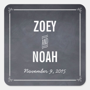 Carré Sticker Favor Stylishly Chalked
