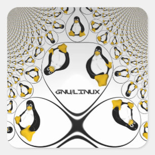 Carré Sticker fractal GNU/Linux