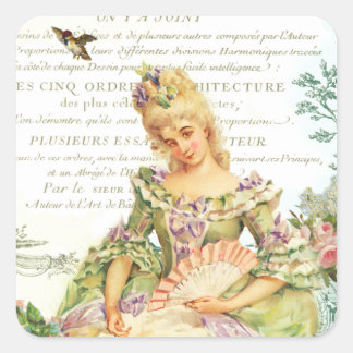 Carré Sticker français Marie Antoinette Sparrow