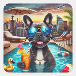 Carré Sticker français mignon