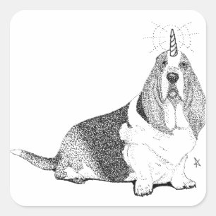 Carré Sticker Fred Bassetcorn