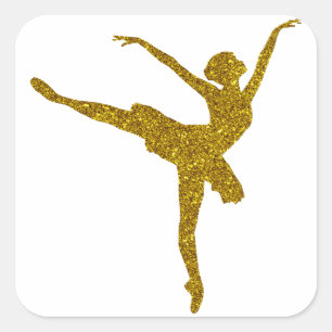 Carré Sticker Gold Ballerina
