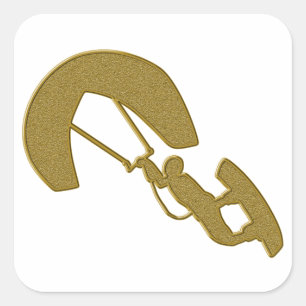 Carré Sticker Gold Kitesurfing