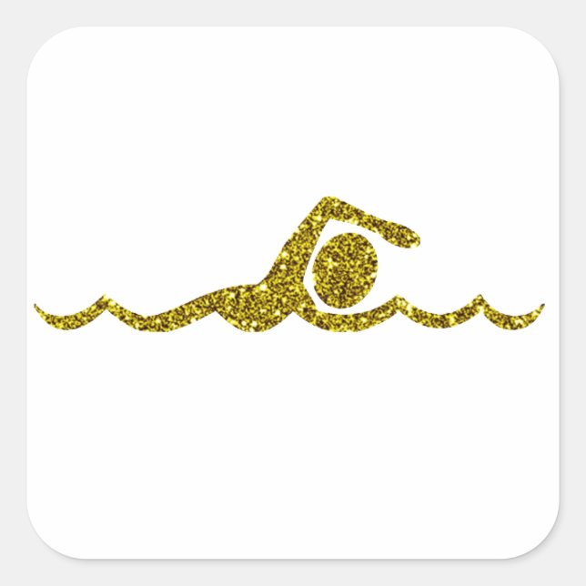 Carré Sticker Gold Schwimmen (Devant)