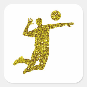 Carré Sticker Gold Volleyball