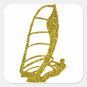 Carré Sticker Gold Windsurfen