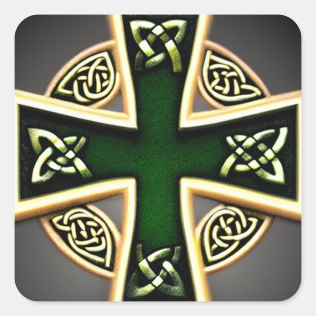 Carré Sticker Green Celtic Cross (Devant)