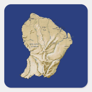Carré Sticker Guyane Map