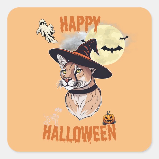 Carré sticker halloween animals (Devant)