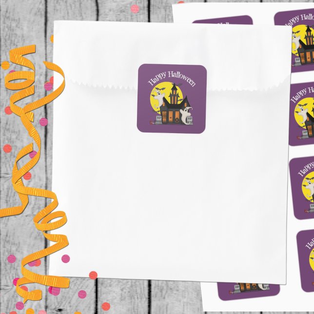 Carré Sticker Halloween Haunted House (Créateur téléchargé)