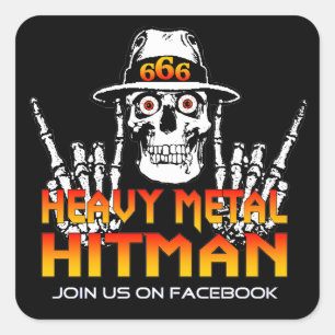 Carré Sticker Hitman en métal lourd