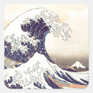 Carré Sticker Hokusai 'The Great Wave'