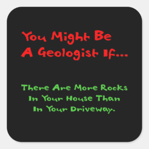 Carré Sticker Humour de géologie