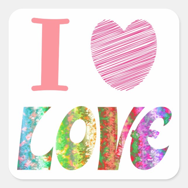 Carré Sticker I Heart Love (Devant)