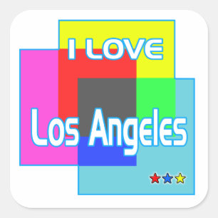 Carré Sticker "I LOVE Los Angeles Coloring 2"