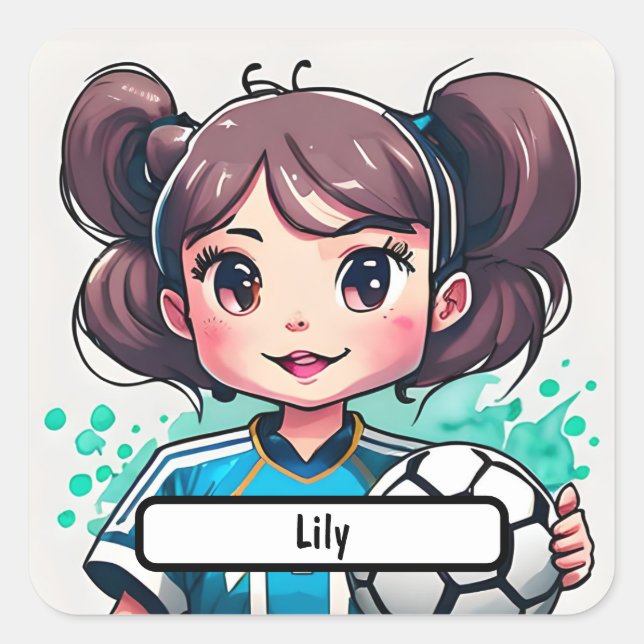Carré Sticker Kickin' Cutie Avec Nom Personnalisé (Devant)