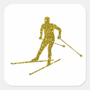 Carré Sticker Langlauf Or