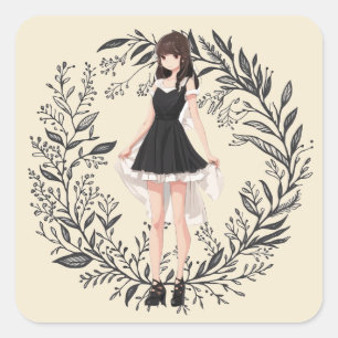 Carré Sticker LBD vintage - Expression artistique