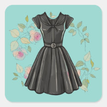 Sticker LBD Vintage petit costume noir